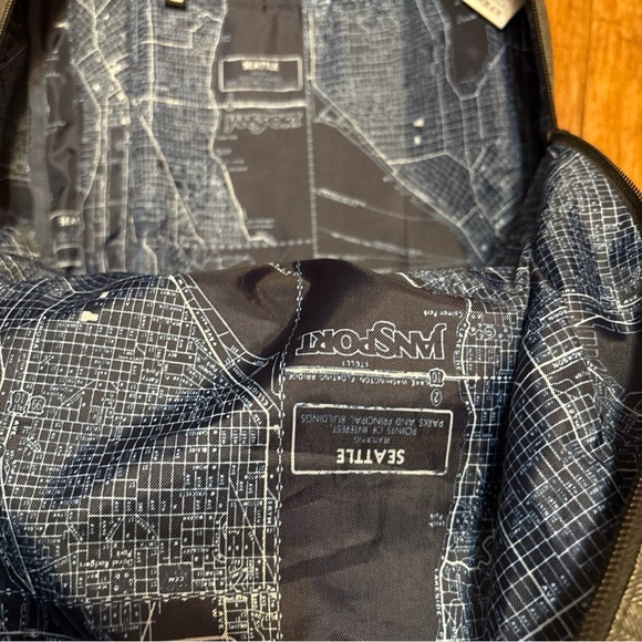 JanSport Backpack Cool Student Laptop Gray Faux Brown Leather Bottom - Picture 12 of 13